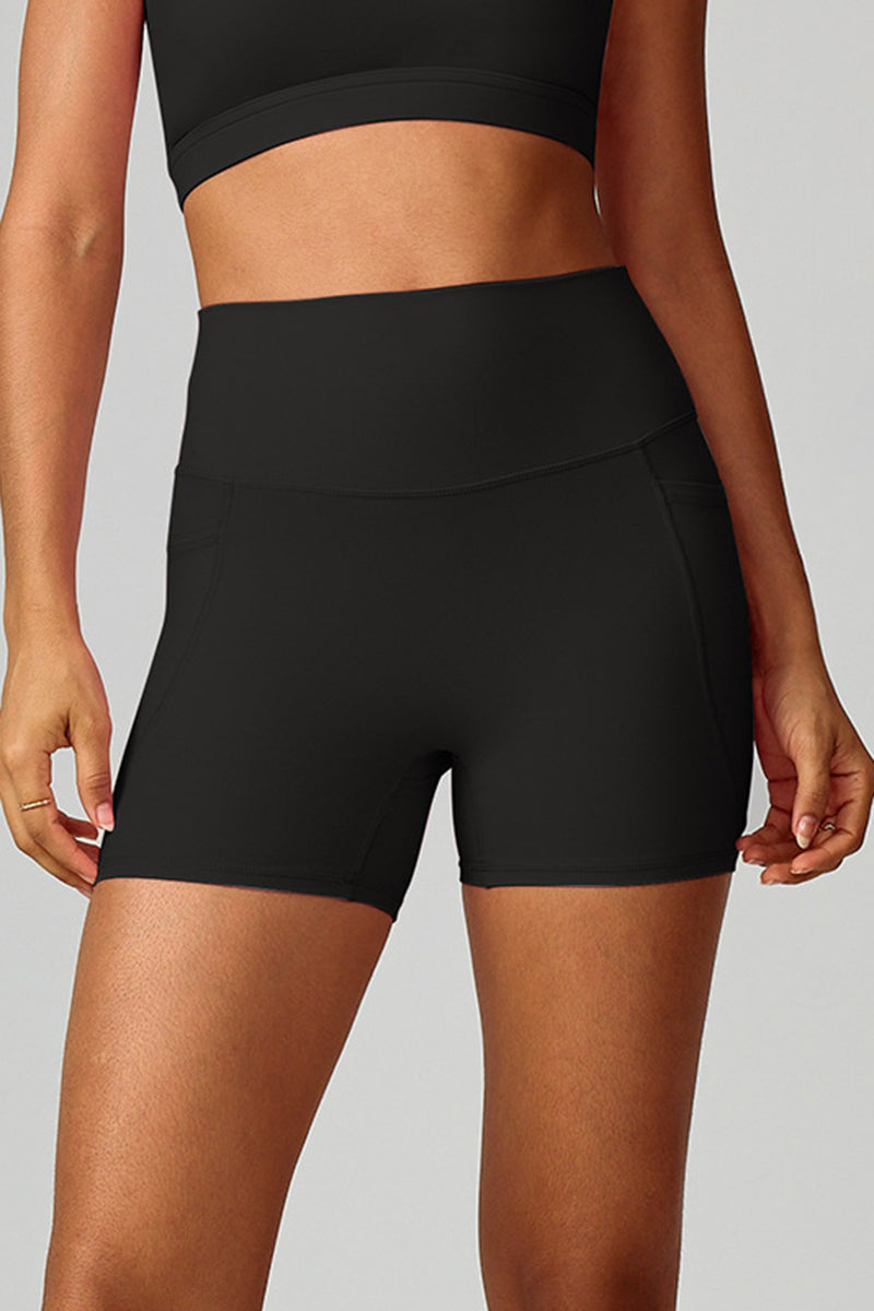 Women High-Waist Quick-Dry Pocket Yoga Shorts