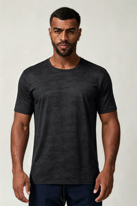 Men's Summer Camo Jacquard Quick-Drying Gym T-shirt