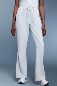 Women Waffle Knit High Waist Flared Leg Lounge Pants