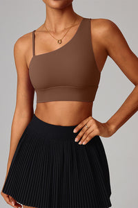 Women Asymmetric Single-Strap Quick-Dry Sports Bra