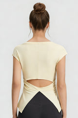 Women's Summer V-neck Pleated Sleeveless Cut Out Tank Top