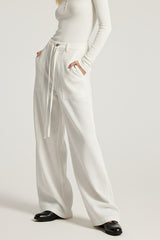 Women Relaxed Mid-Rise Wide-Leg Cargo Pants - Tencel Cotton Blend