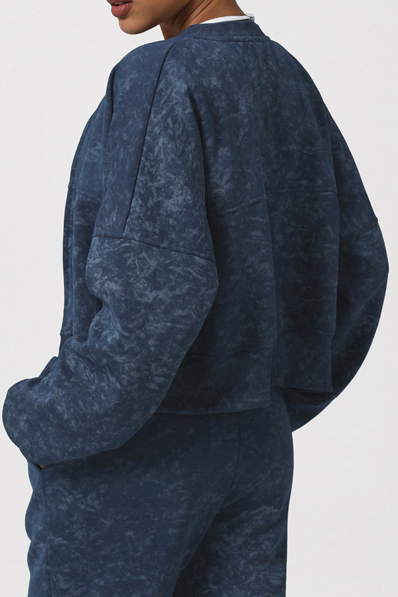 Women Printed Stand Collar Short Outdoor Running Jacket