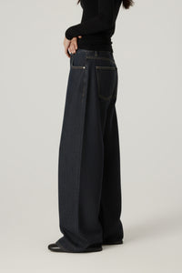 Women Retro Wide-Leg Classic Denim Pants