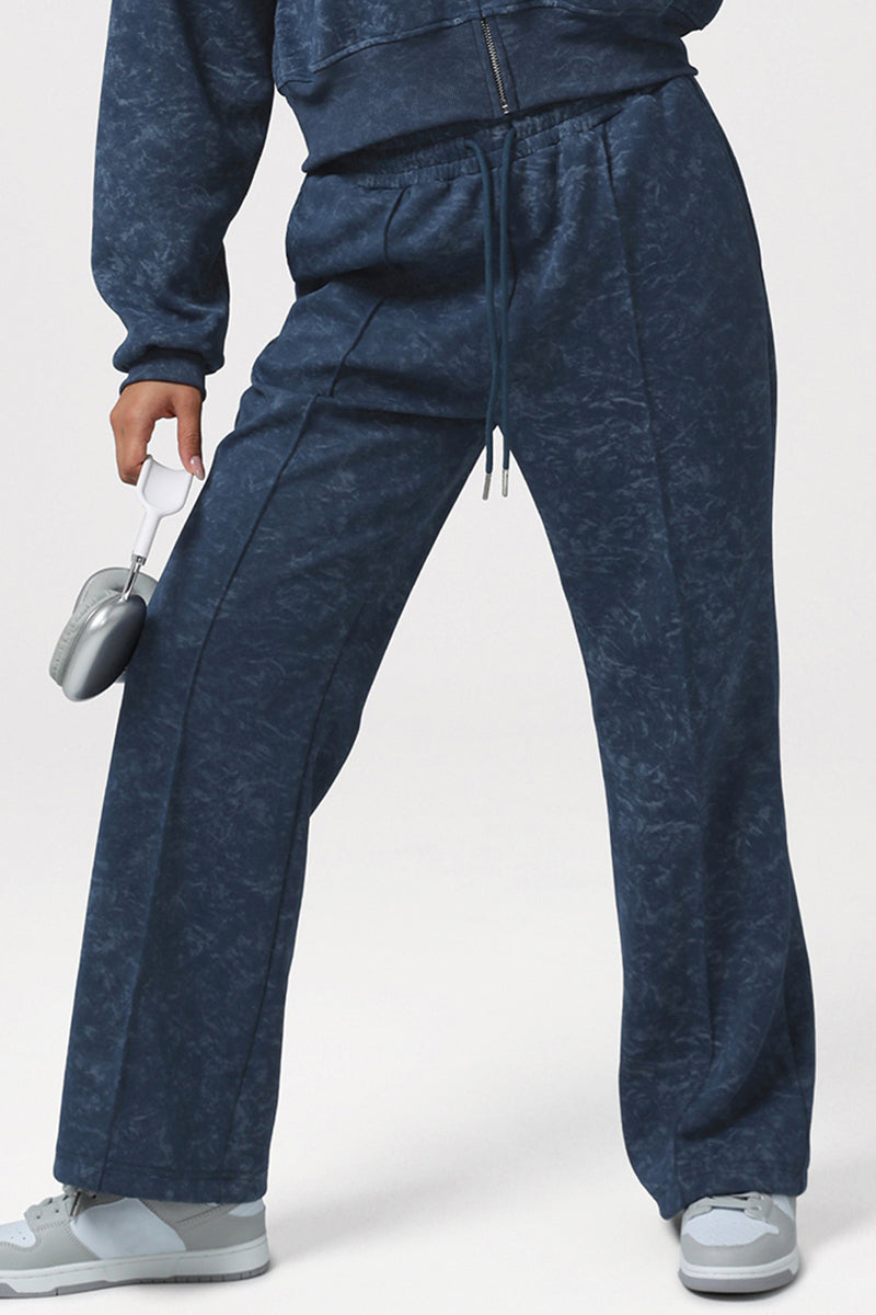 Women High-Waist Loose Straight Leg Printed Athletic Pants