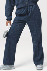 Women High-Waist Loose Straight Leg Printed Athletic Pants