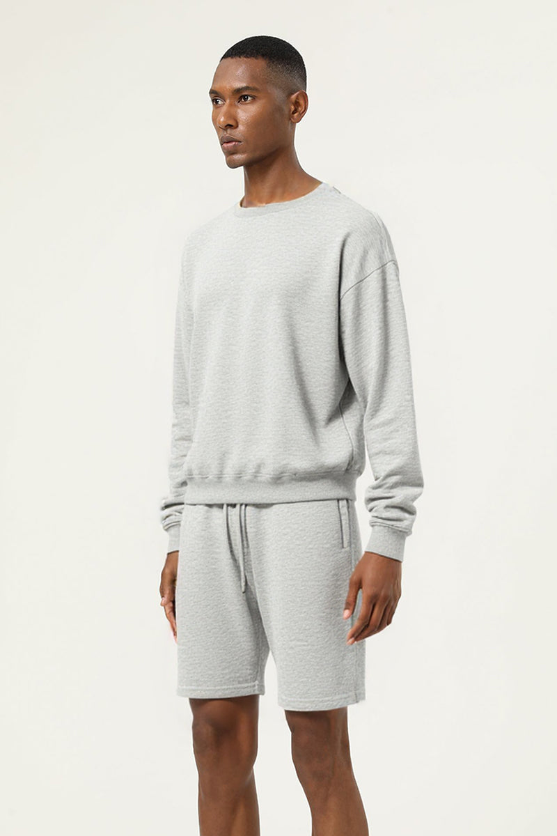 Men's Athletic Set:Round-neck Pullover And Shorts