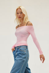 Women Tencel? Wool Boat Neck Slim Fit Long Sleeve T-Shirt