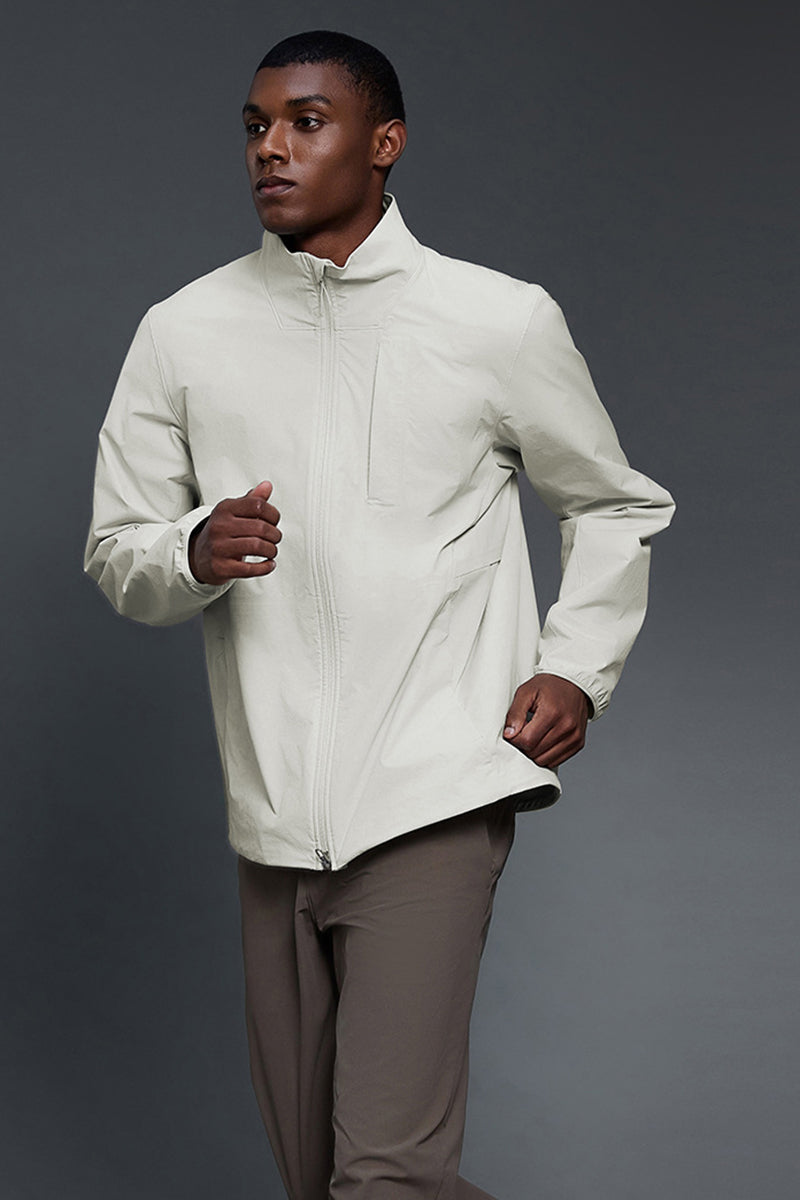 Men Casual Loose Windproof Stand Collar Jacket
