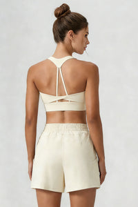 Women's Athletic Sets:U-neck Bra&Shorts With Built-In Liner