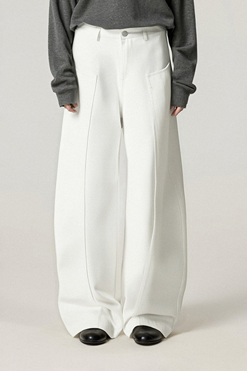 Women Mid-Rise Lyocell-Blend Wide-Leg Tailored Casual Pants
