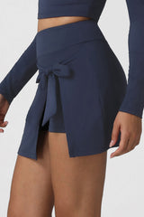 Women Athletic Built-in Shorts Adjustable Strap Tennis Skirt