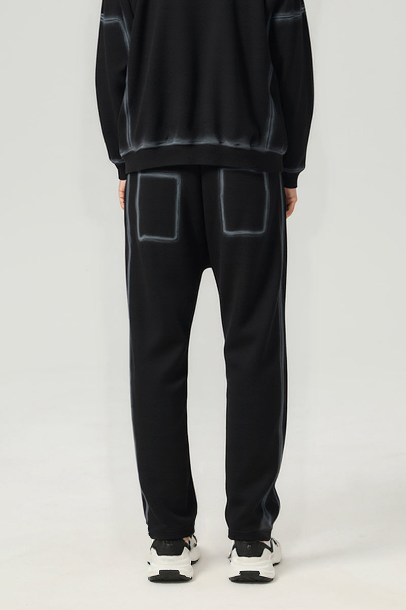 Unisex Retro Fleece Straight-Leg Sweatpants