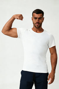 Men's Summer Round Neck Cooling Solid Sports T-shirt