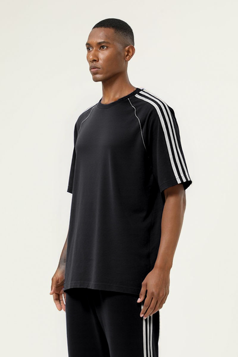 Men's Cotton Athletic Color-block Patchwork T-shirt