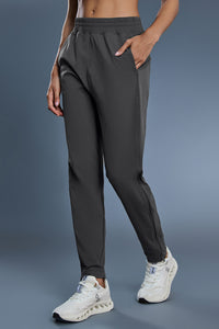 Women Breathable Convertible Hem Workout Jogger Pants
