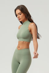 Women's Athletic Petal Mock-Neck Backless Tank Top