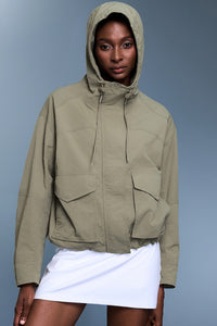 Women Waterproof Hooded Casual Windbreaker Jacket