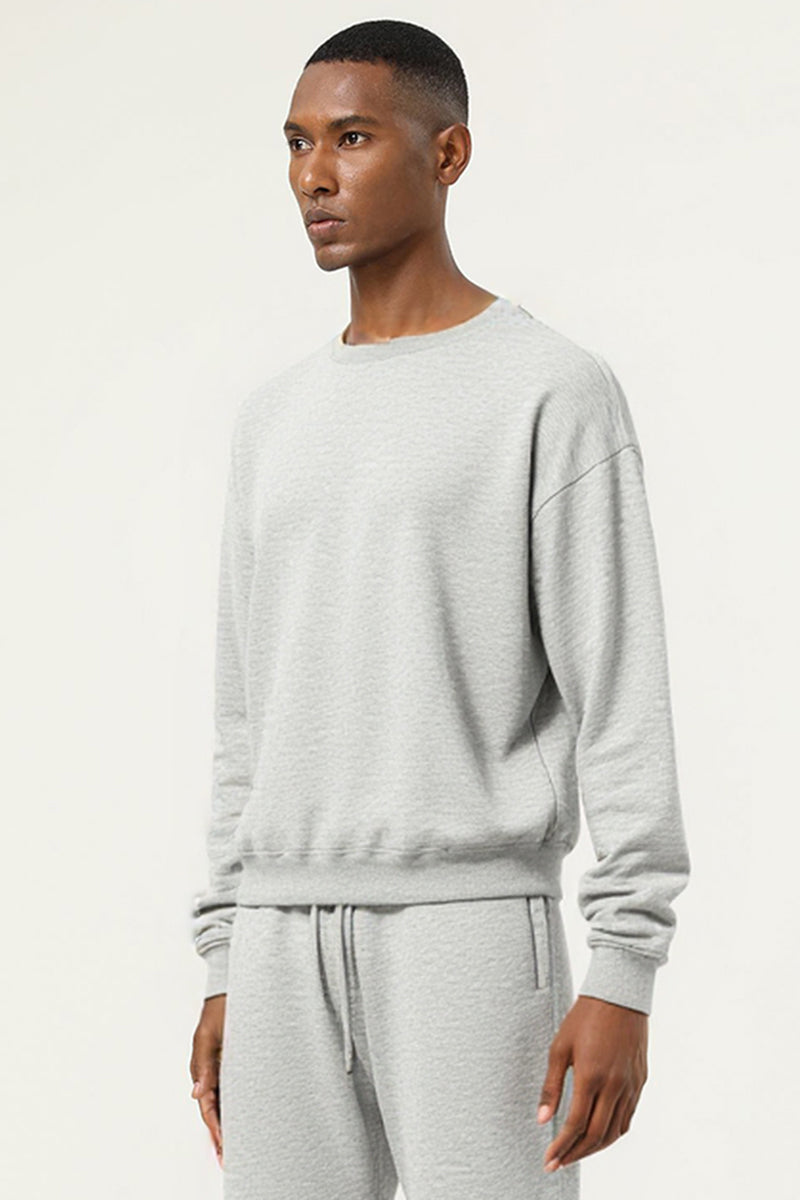 Men's Athletic Pure Color Round neck  Fleece Pullover