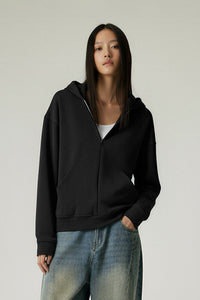 Women Hooded Semi-Zip Thermal Self-Heating Comfortable Casual Sweatshirt