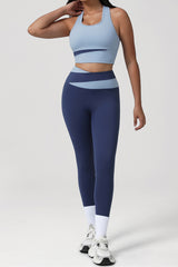 Women Color Block Yoga Bra & Leggings Set