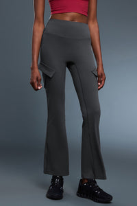 Women High-Waisted Jelly-Fit Sculpting Cargo Flare Yoga Leggings