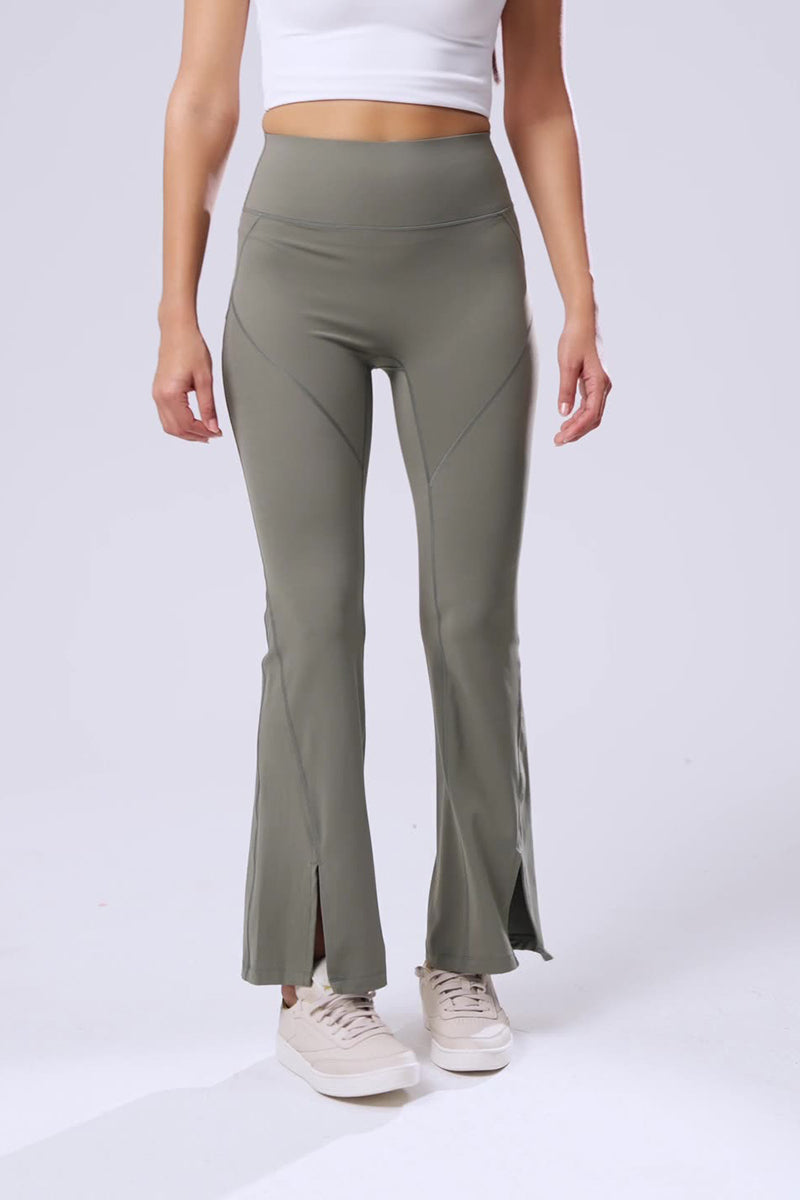 Women High-Waisted Shaping Flared-Leg Naked-Feel Yoga Running Pants