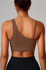 Women Asymmetric Single-Strap Quick-Dry Sports Bra
