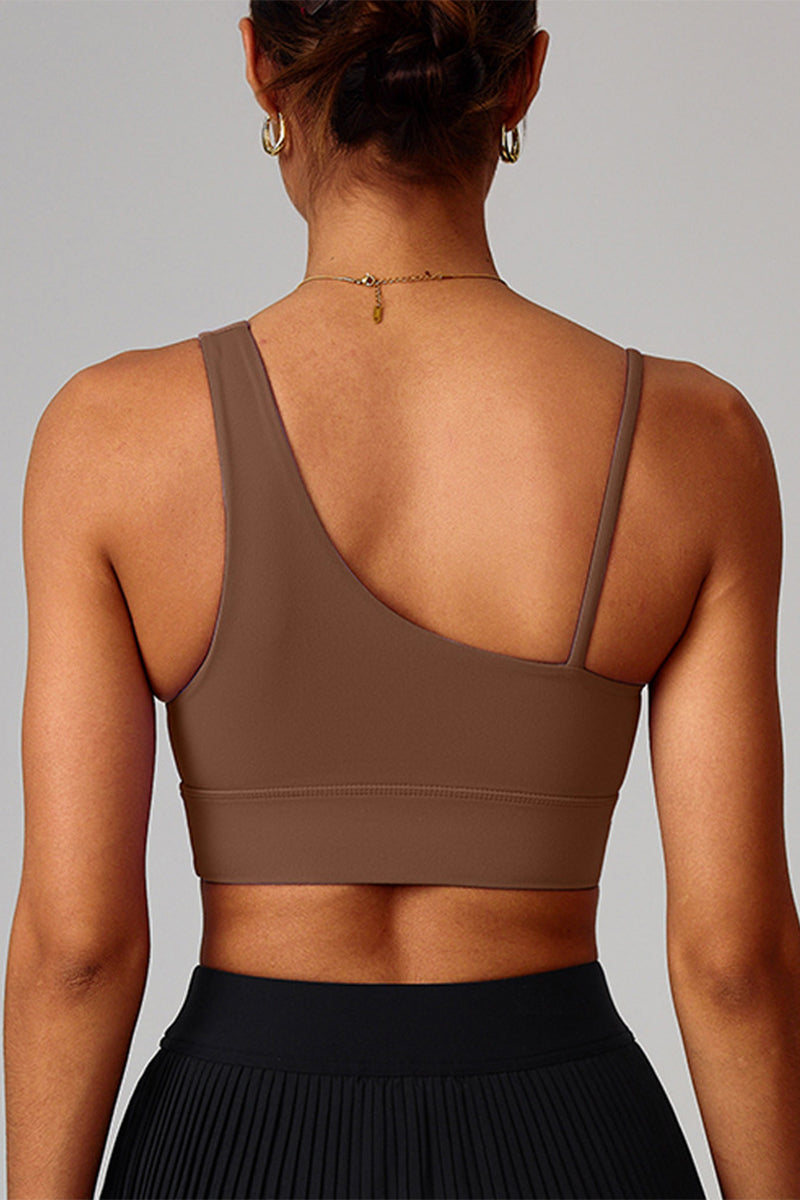 Women Asymmetric Single-Strap Quick-Dry Sports Bra