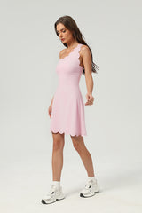 Women's Athletic Petal Asymmetrical One-shoulder Tenni Dress