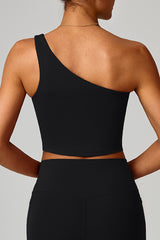 Women Asymmetric Strap Waist-Cinching Yoga Vest