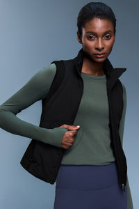 Women Stand-Collar Fleece-Lined Windproof Lightweight Vest