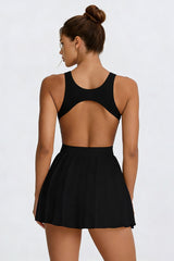 Women's Summer Sports Quick-Dry  Solid Pleated Tennis Dress