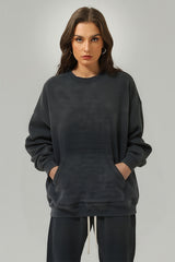 Men/Women Vintage Spray-Dye Distressed Washed Crewneck Sweatshirt