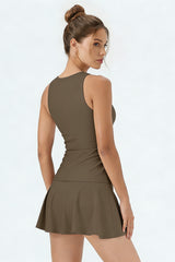 Women's Minimalist Front-Zip Sleeveless Sports Tank Top