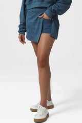 Women High-Waist Printed Lined Split Tennis skirt