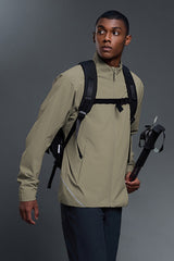 Men Outdoor Water-Resistant Fleece-Lined Stand Collar Jacket