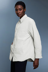 Women Cotton Feel Lapel Shirt Style Thermal Lined Casual Jacket