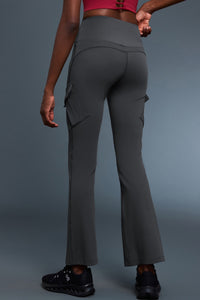 Women High-Waisted Jelly-Fit Sculpting Cargo Flare Yoga Leggings