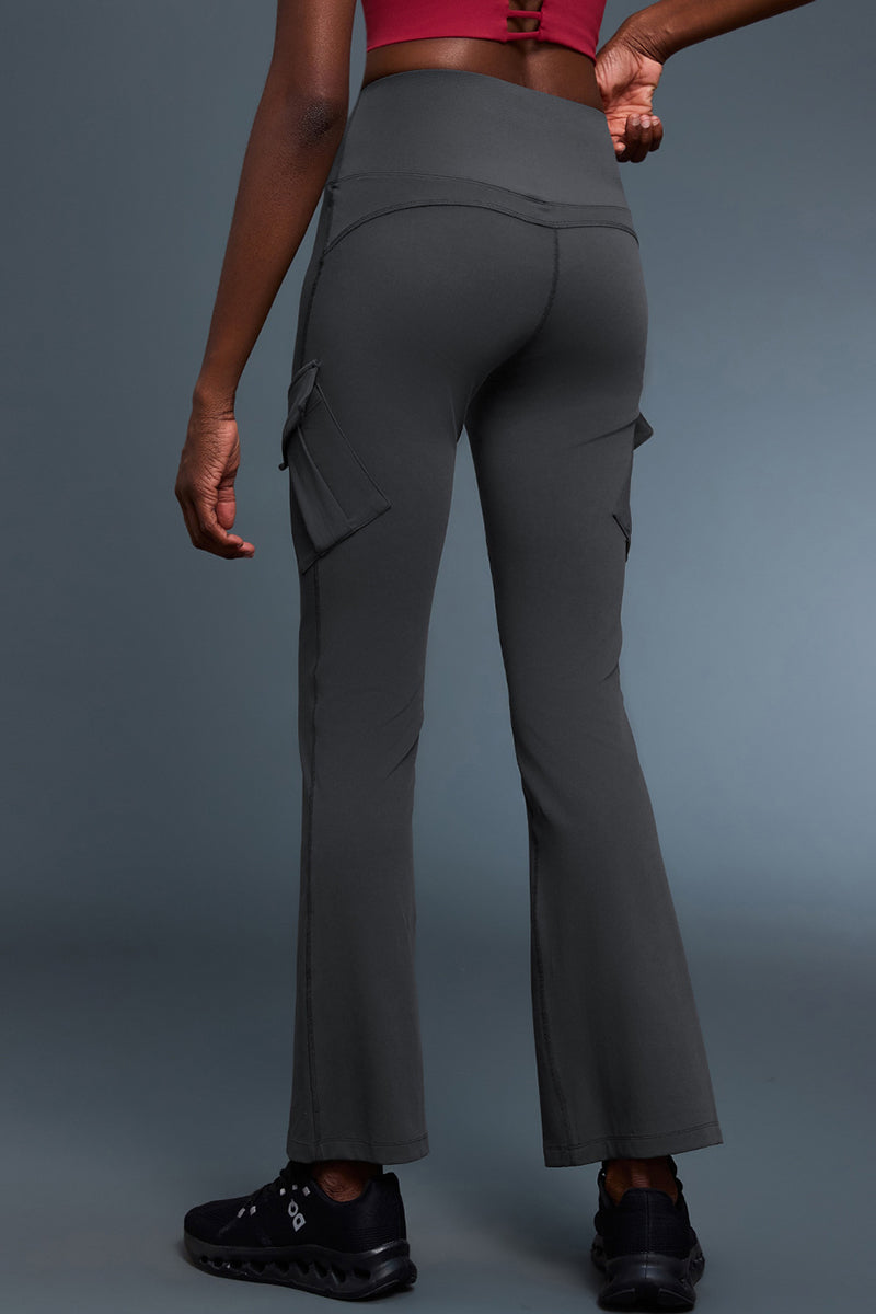 Women High-Waisted Jelly-Fit Sculpting Cargo Flare Yoga Leggings