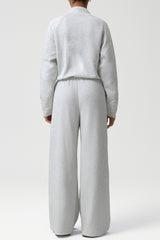 Women Casual Sporty Set: Half Zip Pullover + Wide Leg Pants