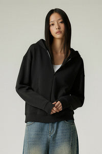 Women Hooded Semi-Zip Thermal Self-Heating Comfortable Casual Sweatshirt
