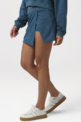 Women High-Waist Printed Lined Split Tennis skirt