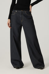 Women Retro Wide-Leg Classic Denim Pants