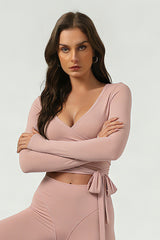 Women's ballet crossover yoga long-sleeved blouse jacket