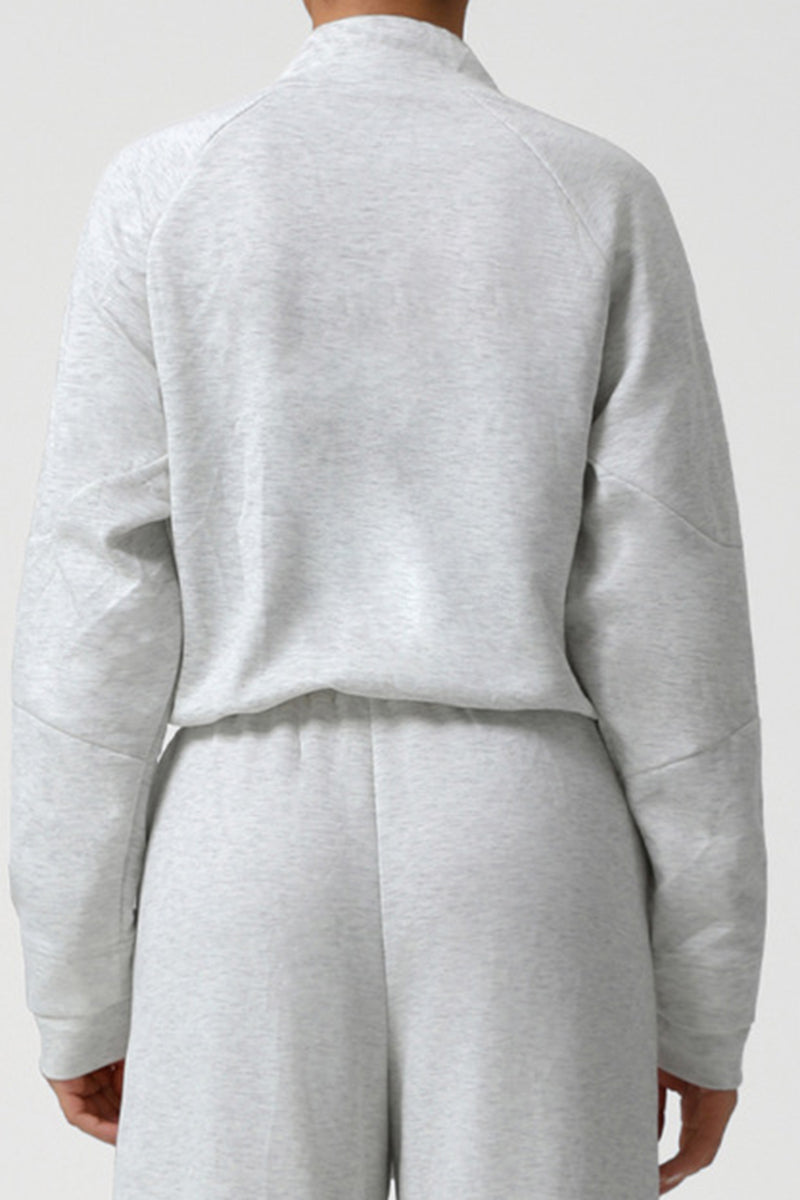 Women Thickened Half-Zip Adjustable-Hem Workout Hoodie