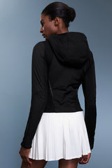 Women Slim-Fit Fleece-Lined Lightweight Hooded Jacket