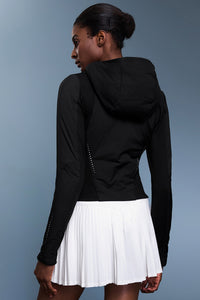 Women Slim-Fit Fleece-Lined Lightweight Hooded Jacket