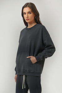 Men/Women Vintage Spray-Dye Distressed Washed Crewneck Sweatshirt