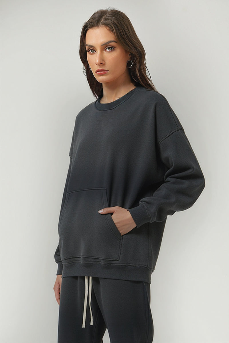 Men/Women Vintage Spray-Dye Distressed Washed Crewneck Sweatshirt